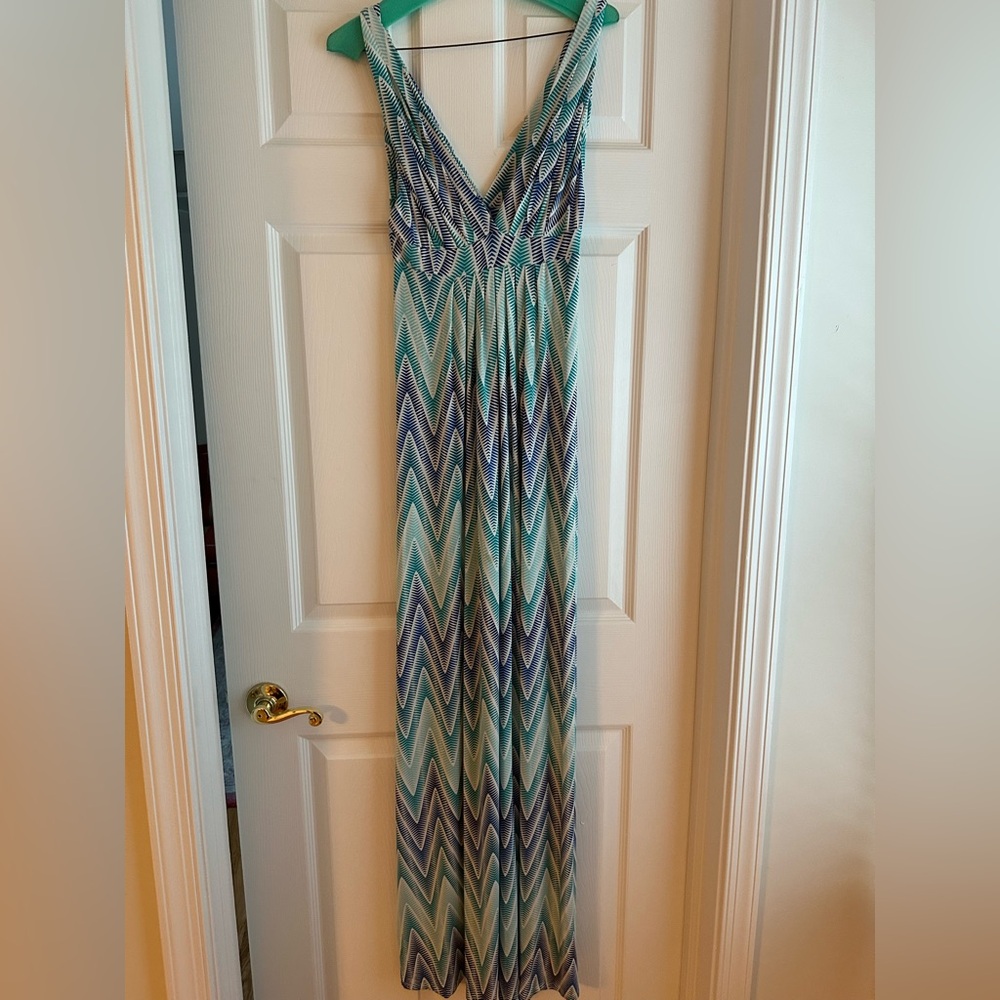 Tart Blue and White Chevron Dress